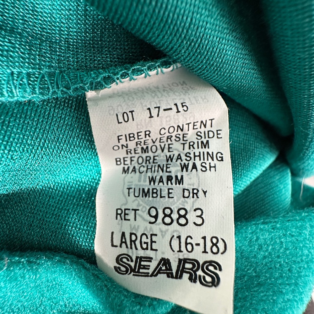 Carriage Court Teal Plush Zipper Front Robe Long Sleeve Full Length Size L 16 18 - Picture 8 of 9